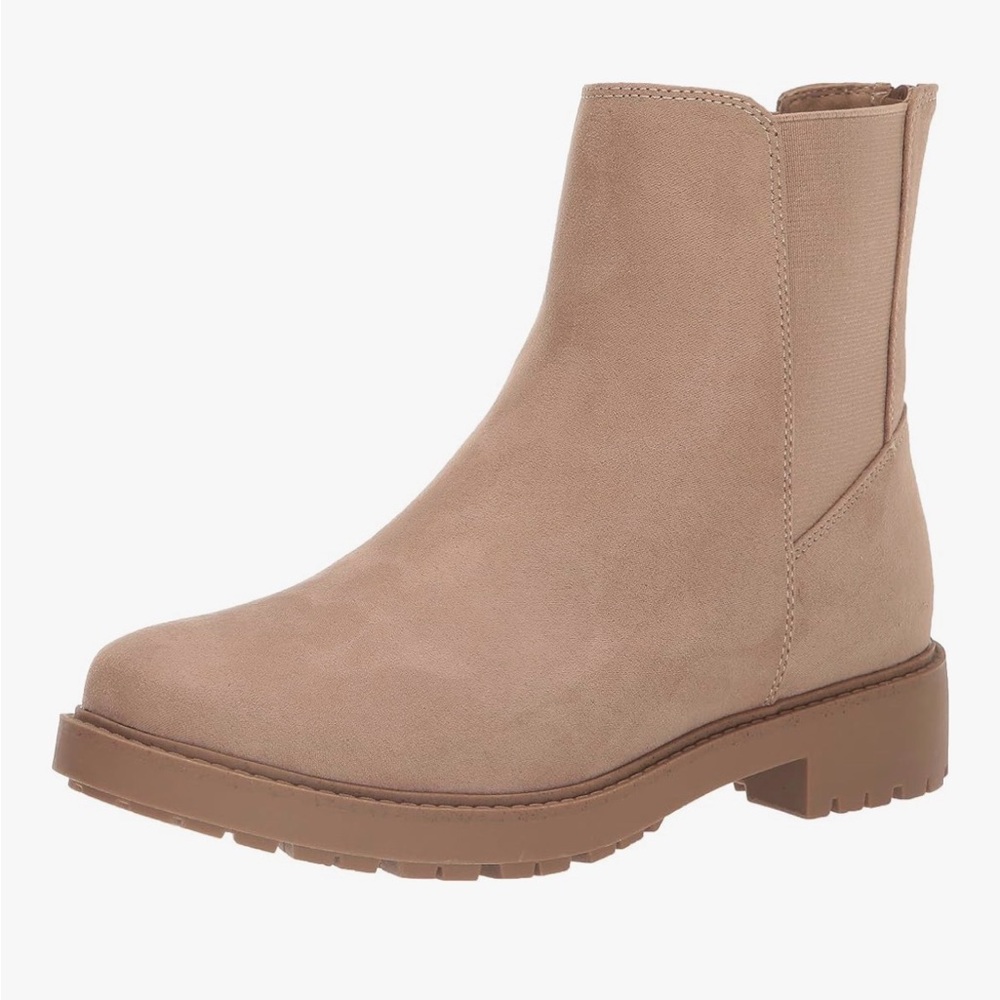Esprit Taupe Suede Like Chelsea Booties - Selma please see ALL photos, blemishes